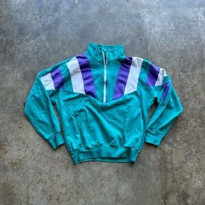 vintage 80s quarter zip sweatshirt size medium